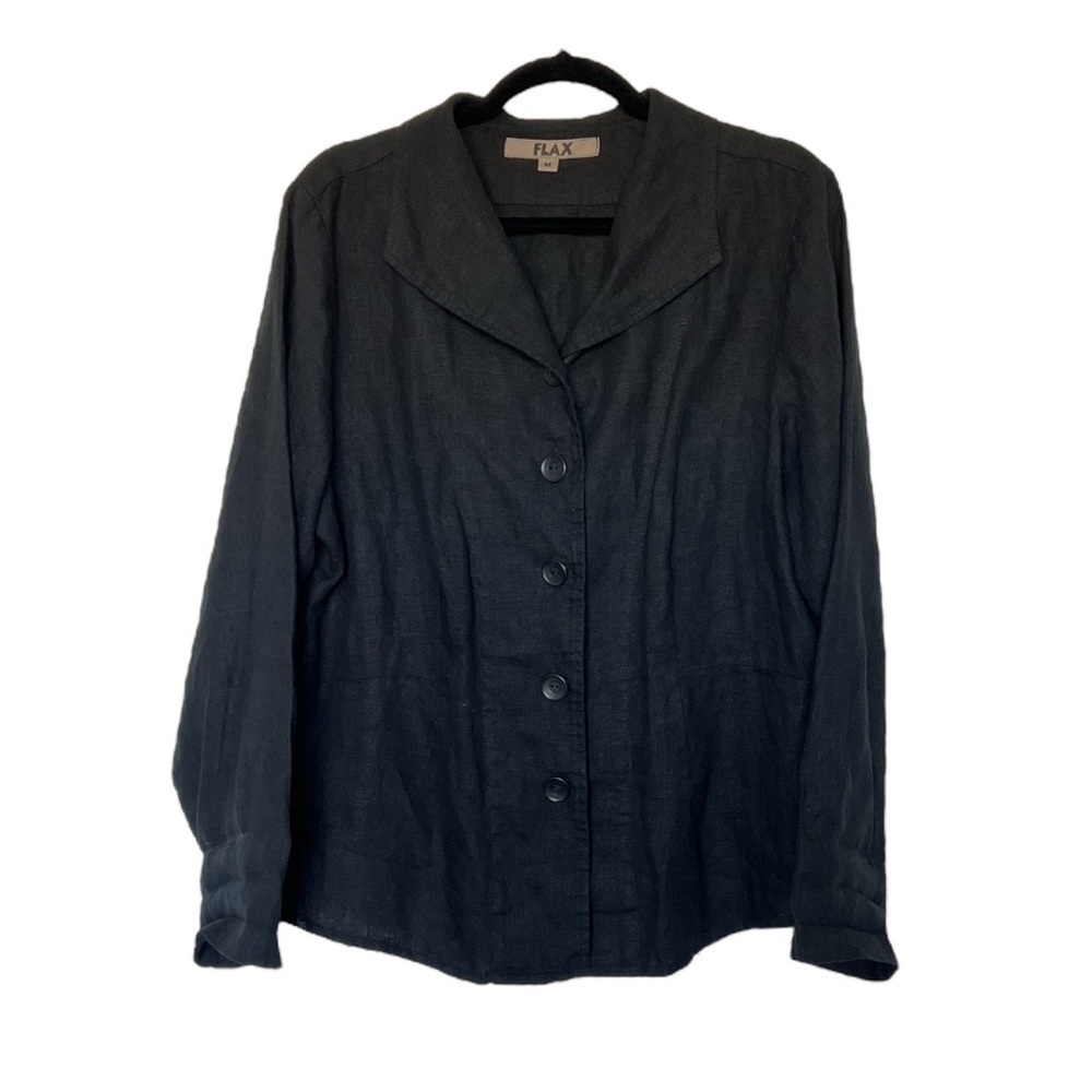 Flax Linen Lagenlook Boho Button Front Lightweigh… - image 1